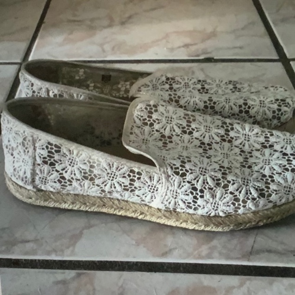 Toms White Woven Alpargata